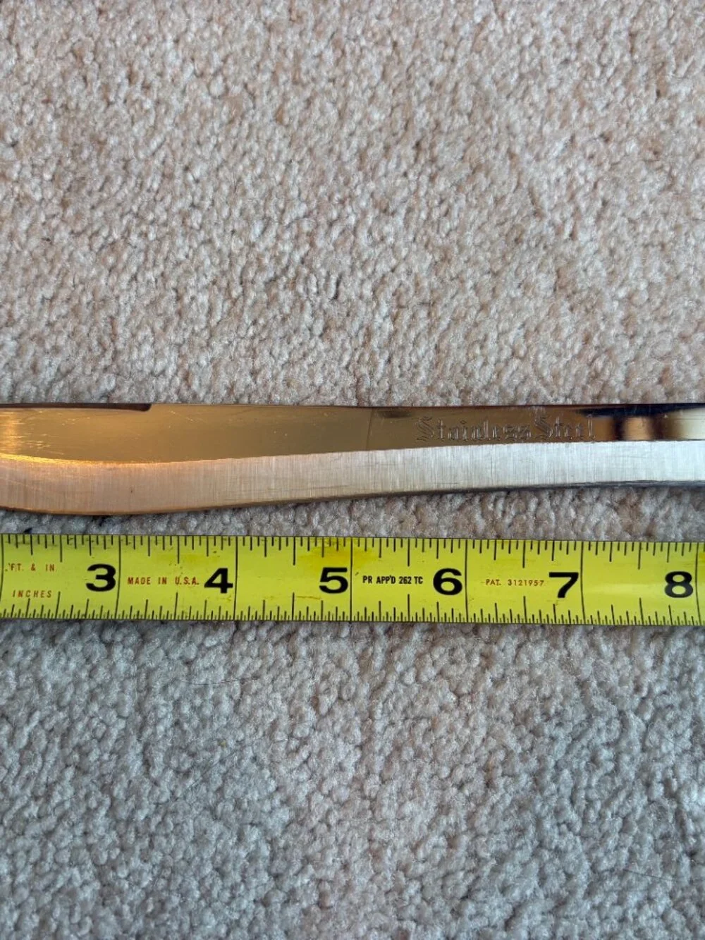 Interpur Stainless Steel Carving Knives & Meat Fork Lot of 3 Wood Handles Japan
